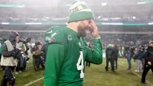 Eagles Player Disappointmentin Snow Wallpaper