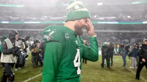 Eagles Player Disappointmentin Snow Wallpaper