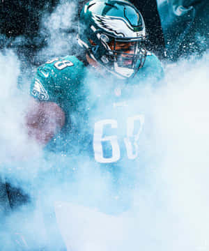 Eagles_ Player_ Emerging_ Through_ Smoke Wallpaper