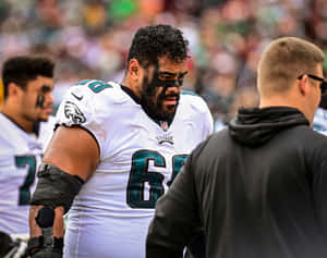 Eagles Player Jordan Mailata On Field Wallpaper