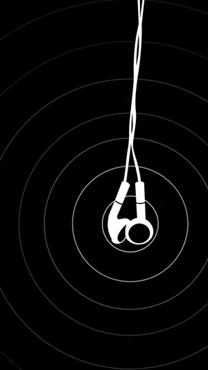 Earphones Vinyl Black Music Aesthetic Wallpaper
