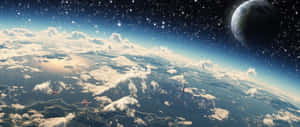 Earthand Space View Wallpaper