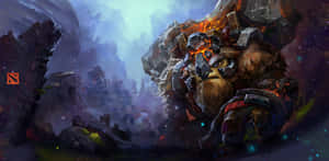 Earthshaker, The Powerful Hero Of Dota 2 In Action Wallpaper