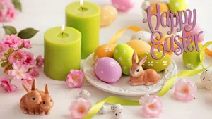 Easter Desktop Table Setting Wallpaper