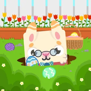 Easter Egg Hunt Cartoon Cat Wallpaper