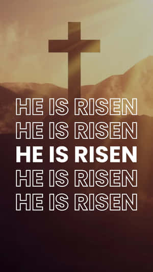 Easter He Is Risen Cross Backdrop Wallpaper