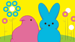 Easter Peeps Cartoon Illustration Wallpaper