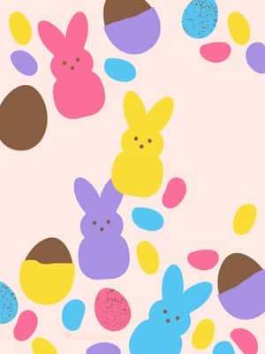 Easter Peepsand Eggs Pattern Wallpaper