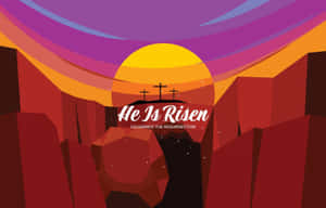 Easter Resurrection Sunrise Graphic Wallpaper