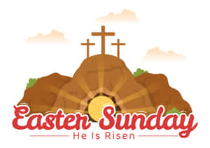 Easter Sunday He Is Risen Graphic Wallpaper