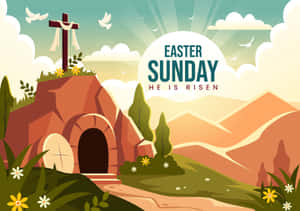 Easter Sunday Resurrection Scene Wallpaper