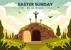 Easter Sunday Resurrection Scene Wallpaper