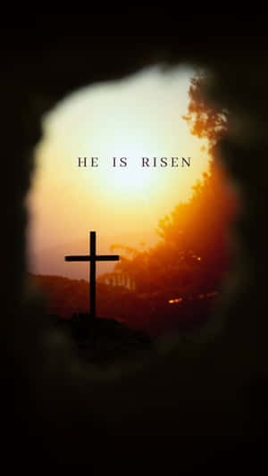 Easter Sunrise He Is Risen Cross Wallpaper