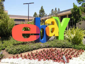 Ebay Uk Logo With Shrubs Wallpaper