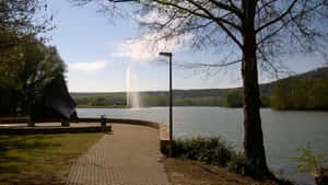 Echternach Lake Fountain View Wallpaper
