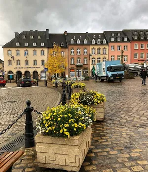 Echternach Market Square Rainy Day Wallpaper