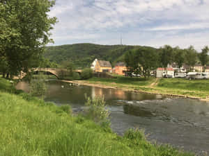 Echternach River Sure Scenic View Wallpaper