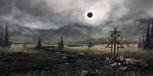 Eclipse Over Mystic Landscape Wallpaper