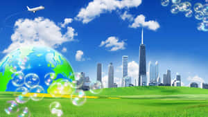 Eco Friendly Urban Future Concept Wallpaper