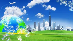 Eco Friendly Urban Future Concept Wallpaper