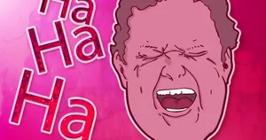 Ecstatic Man Overcome With Laughter Wallpaper