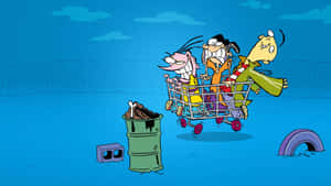 Ed, Edd N Eddy In Grocery Cart Wallpaper