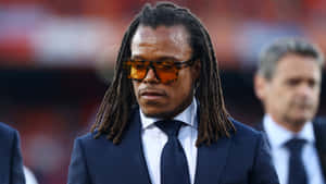 Edgar Davids In Action: The Defensive Midfielder Master Wallpaper