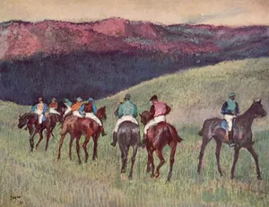Edgar Degas Race Horse In Landscape Wallpaper