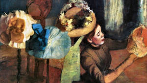 Edgar Degas The Millinery Shop Wallpaper