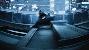 Edgeofthe Building Tension Wallpaper