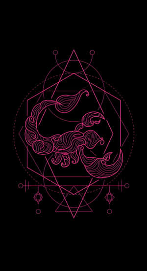 Edgy Scorpio Geometric Design Wallpaper