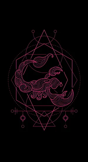 Edgy Scorpio Geometric Design Wallpaper