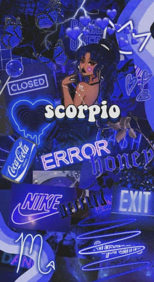 Edgy Scorpio Neon Vibes Wallpaper