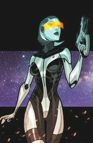 Edi From Mass Effect Posing Heroically Wallpaper