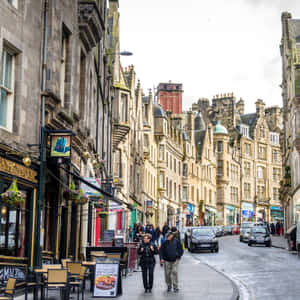 Edinburgh City Street Scene Wallpaper