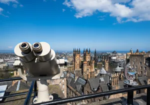 Edinburgh Cityscape Viewpoint Binoculars Wallpaper