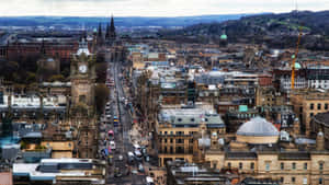 Edinburgh Princes Street Aerial View Wallpaper