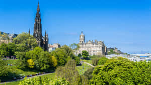 Edinburgh Princes Street Gardensand Scott Monument Wallpaper