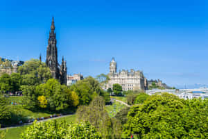 Edinburgh Princes Street Gardensand Scott Monument Wallpaper