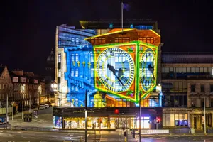 Edinburgh Princes Street Light Projection Wallpaper