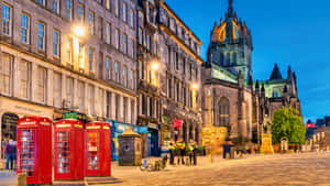 Edinburgh Royal Mile Dusk Scene Wallpaper