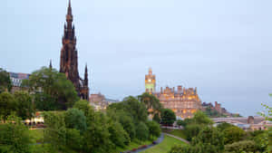 Edinburgh Skylineat Dusk Wallpaper