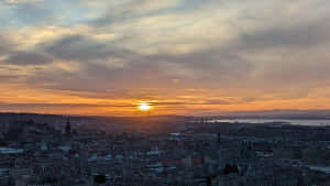 Edinburgh_ Sunset_ View_from_ Salisbury_ Crags Wallpaper