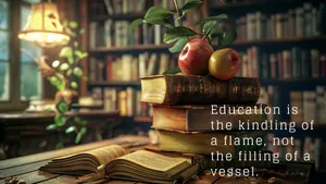 Education Kindling Flame Quote Wallpaper