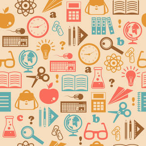 Educational Items Pattern Wallpaper