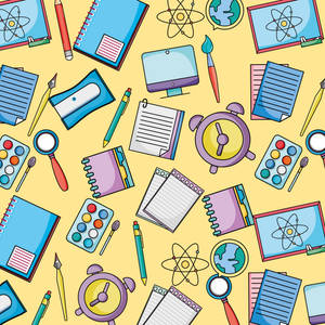 Educational Objects Pattern Wallpaper