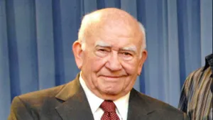 Edward Asner Blue Curtain Wallpaper