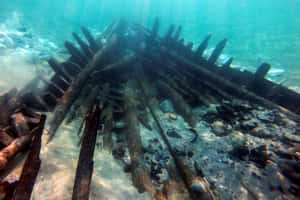 Eerie Beauty Of Sunken Ship Wallpaper