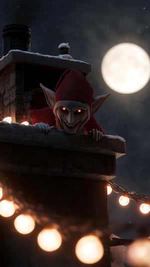 Eerie Christmas Elf Wallpaper