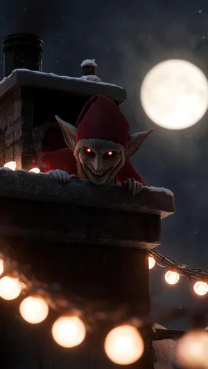 Eerie Christmas Elf Wallpaper